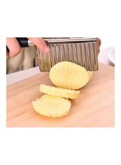 Vegetable & Fruit Wavy Crinkle Cutting Tool Serrator Salad Chopping Knife French Fry Slicer, Steel Wave Blade Cutter Chops silver - v1645704347/N52755502A_1