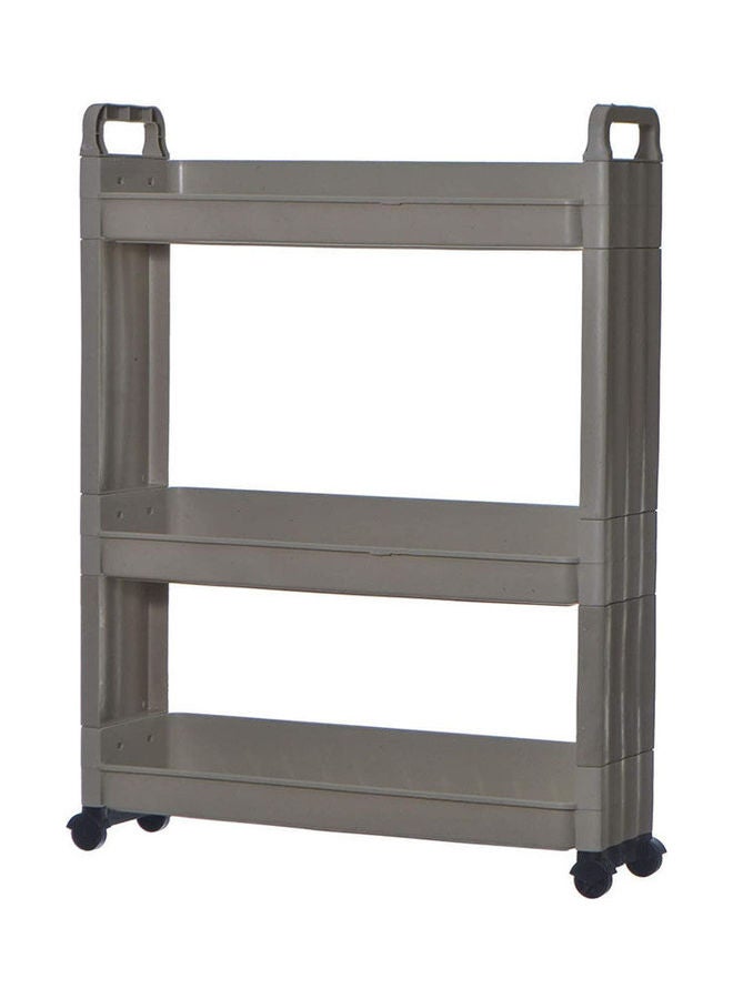 Plastic Kitchen And Bathroom Organizer 3 Shelves Grey