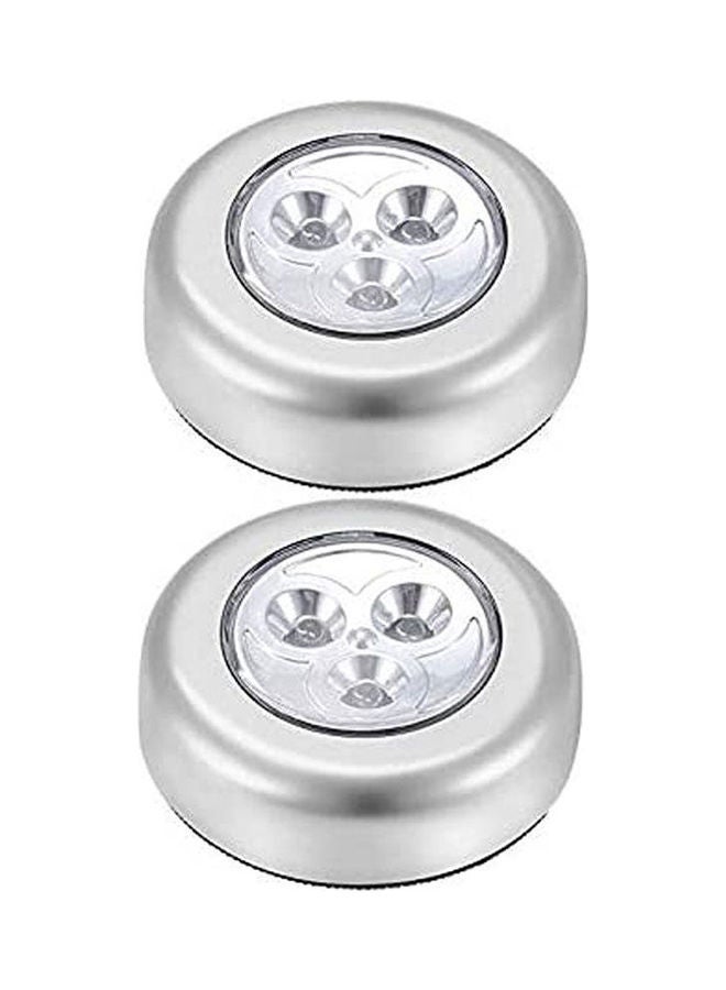 Generic - 2 Pack Led Battery Powered Wireless Night Light Stick Tap Touch Lamp Stick On Push Light For Closets Silver - Image 1