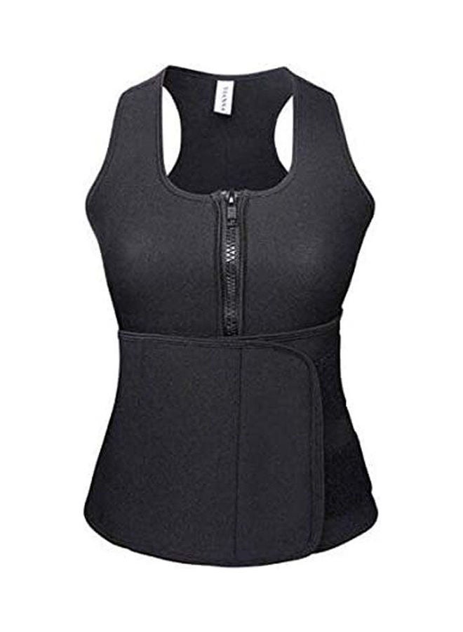 Women Neoprene Sauna Vest Body Shaper Slimming Waist Trainer Shaper Pants Summer Workout Shapewear Adjustable Sweat Belt Corset,Size L