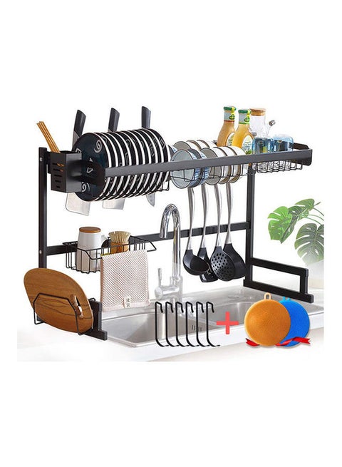 Dish Drying Rack Over The Sink Dish Rack 2 Tier Stainless Steel Dish Rack Large Dish Drainer For Kitchen Organizer Storage Space Saver Black
