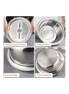 Generic Singslife Stainless Steel Basin With Grater Multifunctional Drain Basket With Vegetable Cutter 3 In 1 Silver  - Image 2