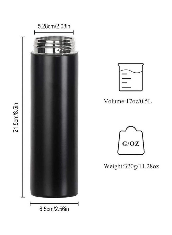 Generic - Temperature Display Vacuum Flask, Stainless Steel Water Bottle 17Oz Thermos With Led Touch Screen Tempreture Display With Double Wall Vacuum Insulated Sweatproof Sport Design, Coffee Thermal Mug Black - Image 1
