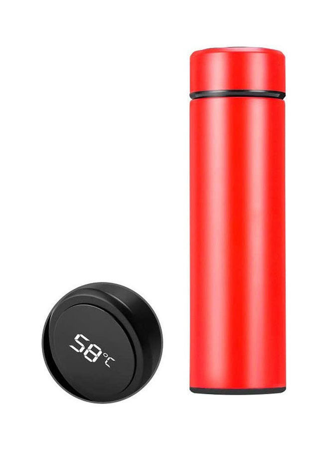 Vacuum Thermos Led Temperature Display Water Bottle Stainless Steel Double Wall Insulated Cup Intelligent Travel Thermos Cup Coffee Mugs Red 500ml