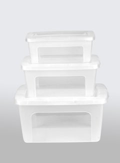 3 Piece Storage Box Set Easy Find Vented Lids Food Storage Containers durable container walls for everyday use TG54975S3 Clear 19 x 39 x 30cm