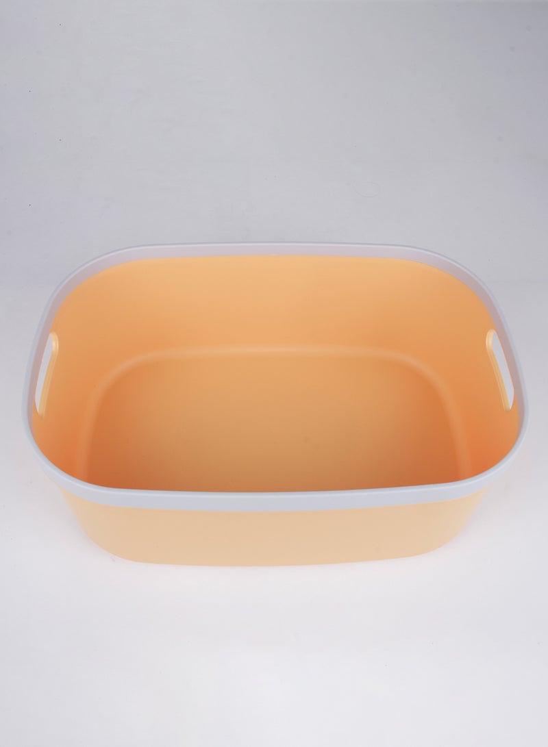 Amal 4-Piece Storage Basket 2-Tones Set Convenient to use Daily Simple Storage Hygienic and Organized TG51462S4 Yellow/White 17 x 44 x 30cm  - Image 3