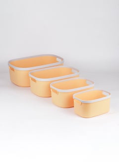 4-Piece Storage Basket 2-Tones Set Convenient to use Daily Simple Storage Hygienic and Organized TG51462S4 Yellow/White 17 x 44 x 30cm - v1645711292/N49263335A_5