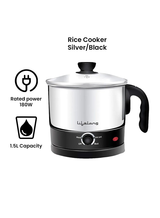 Lifelong - Multi-Function Electric Rice Cooker 1.5 L 180.0 W LLMC01 Silver/Black - Image 1