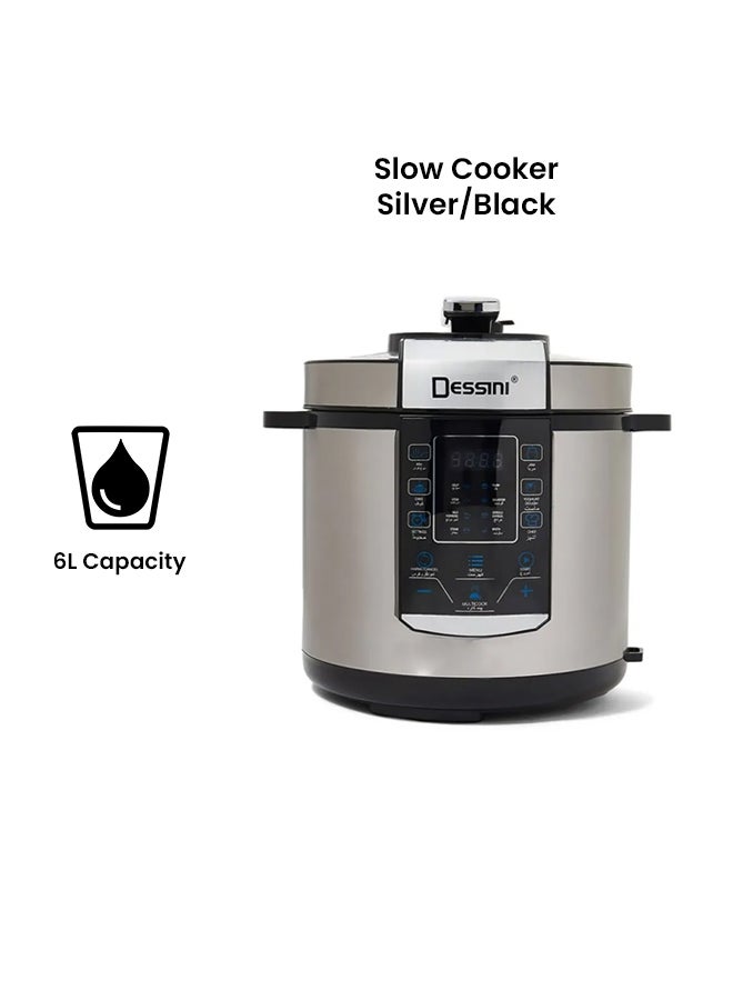 DESSINI Electric Pressure Cooker 6.0 L 6006-6L Silver/Black  - Image 2