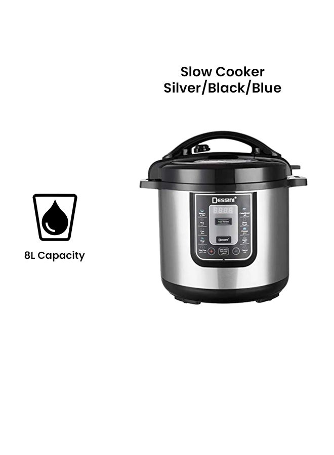 DESSINI Electric Pressure Cooker 8 L 8008-8L Silver/Black/Blue  - Image 2