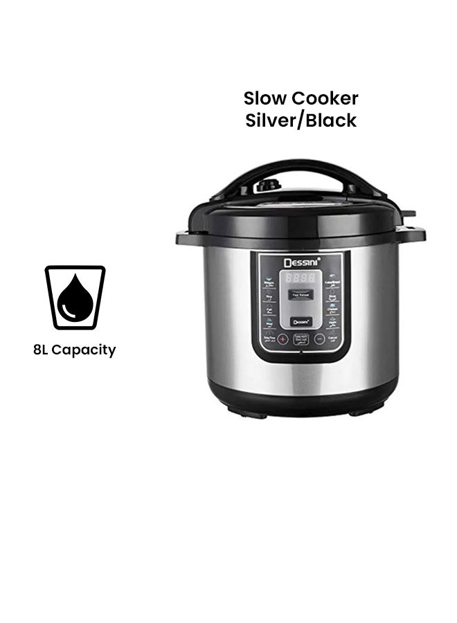 DESSINI Electric Pressure Cooker 8.0 L 8008 Silver/Black  - Image 2