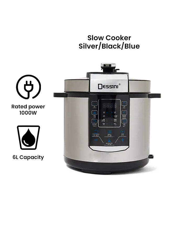 DESSINI Electric Pressure Cooker 6 L 1000 W 6006-6L Silver/Black/Blue  - Image 2