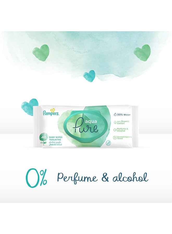 Pampers - Aqua Pure Baby Wipes Made With 99% Pure Water 144 Wipe Count - Image 1