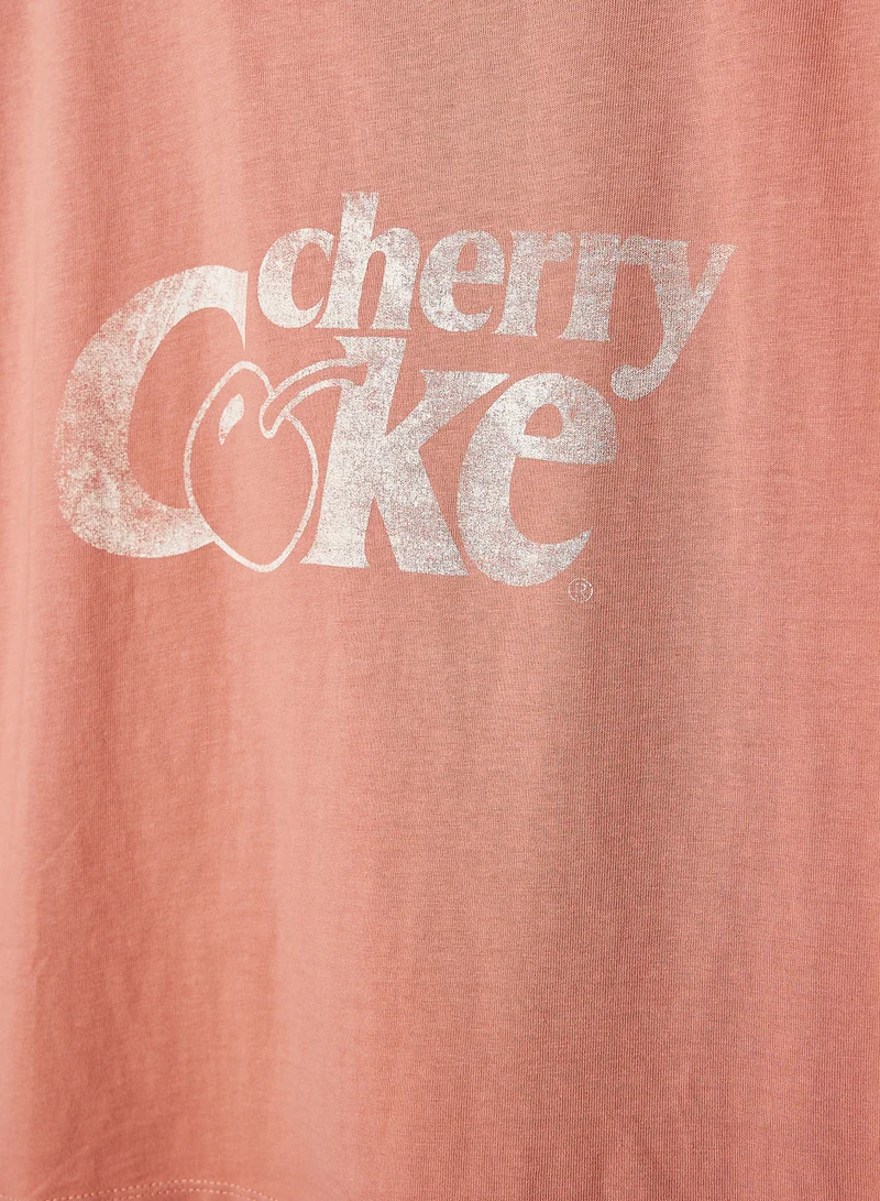 MANGO Kids Unisex Oversized T-Shirt Pink