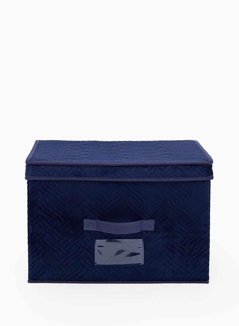 Amal - 3 Pack Storage Organiser With Side Handles And Top Zipper Lid, Easy To Collapse From The Top, Handy For Closet And Dresser Organisation Blue 39X27X26cm - Image 1