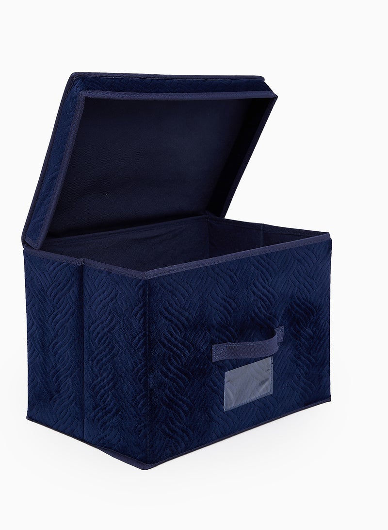 Amal - 3 Pack Storage Organiser With Side Handles And Top Zipper Lid, Easy To Collapse From The Top, Handy For Closet And Dresser Organisation Blue 39X27X26cm - Image 1