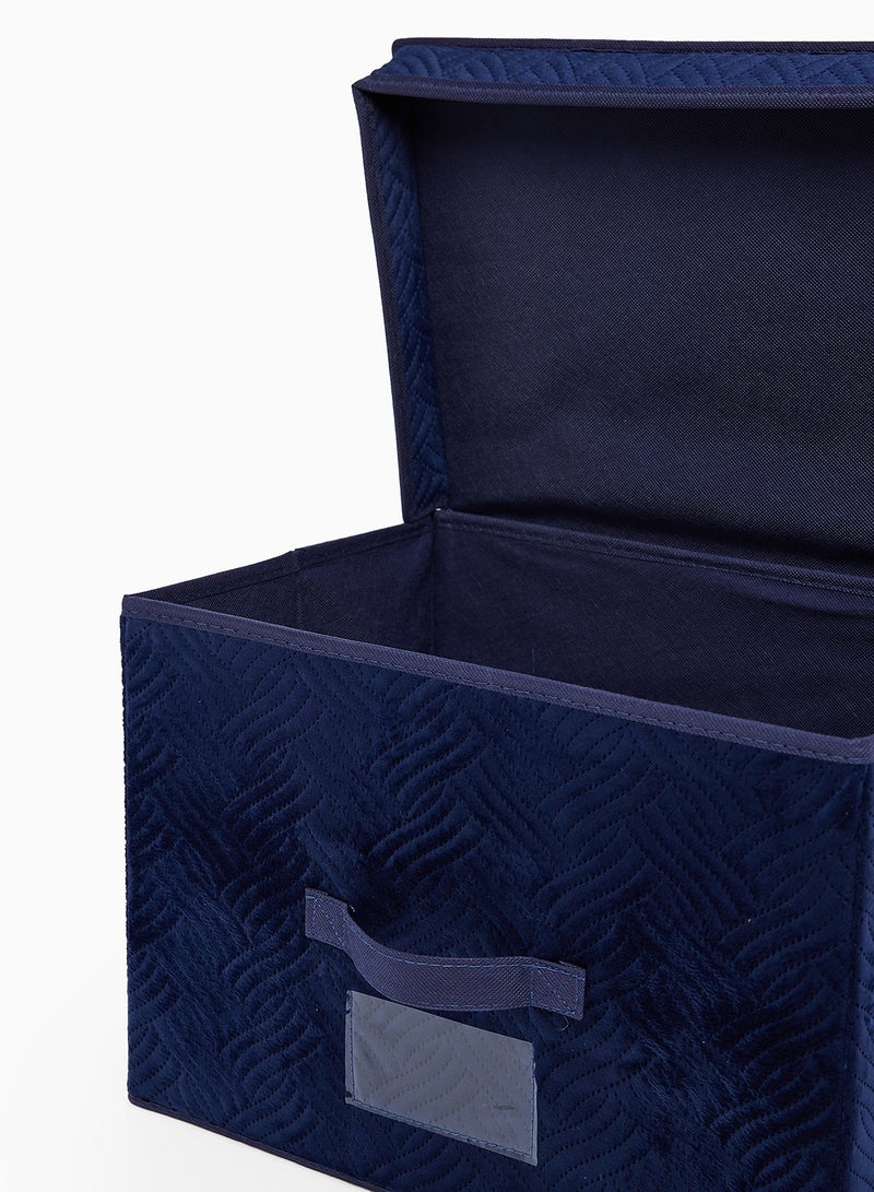 Amal - 3 Pack Storage Organiser With Side Handles And Top Zipper Lid, Easy To Collapse From The Top, Handy For Closet And Dresser Organisation Blue 39X27X26cm - Image 1