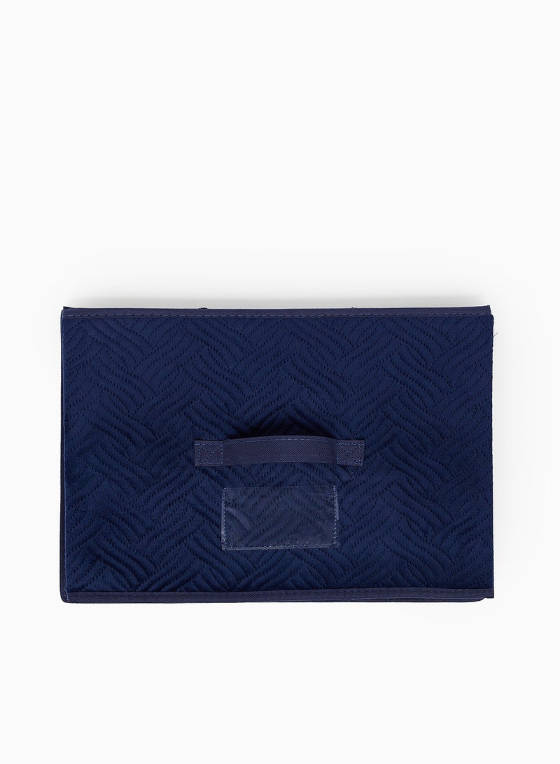 Amal - 3 Pack Storage Organiser With Side Handles And Top Zipper Lid, Easy To Collapse From The Top, Handy For Closet And Dresser Organisation Blue 39X27X26cm - Image 1