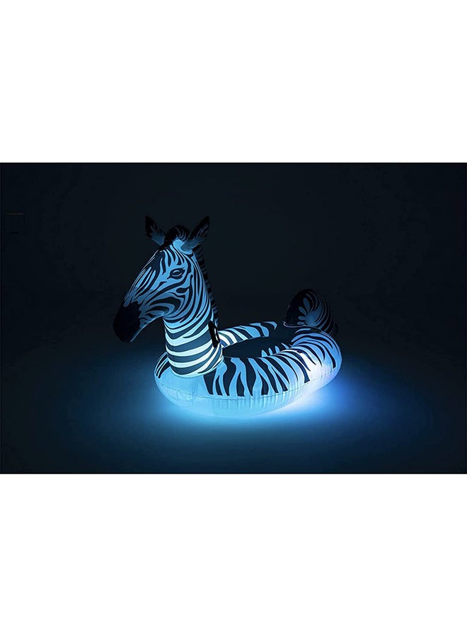 Bestway - Lights ‘N Stripes Zebra Ride-On Pool Float With Led Light 246x104x122cm 246x104x122cm - Image 1