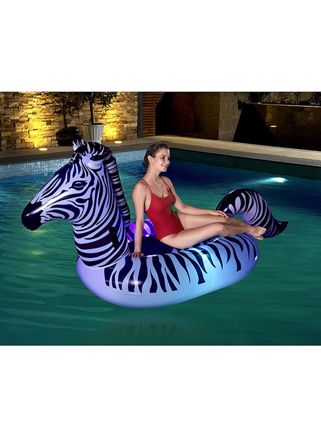 Bestway - Lights ‘N Stripes Zebra Ride-On Pool Float With Led Light 246x104x122cm 246x104x122cm - Image 1
