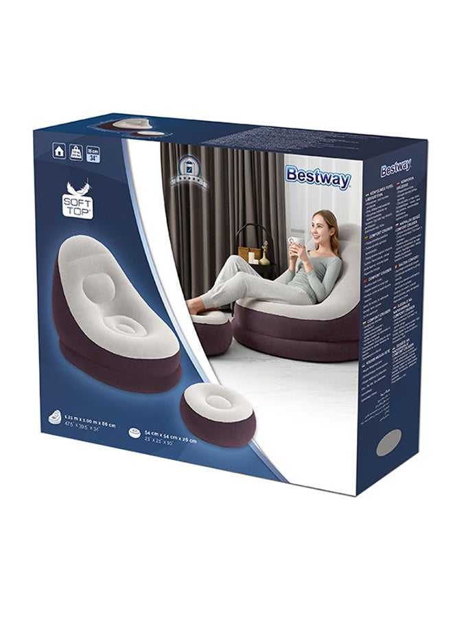 Bestway - Comfort Cruiser Inflate A Chair With Stool Multicolour 1.22m x 94cm x 81cm - Image 1