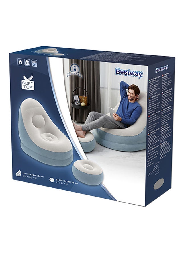 Bestway - Comfort Cruiser Inflate A Chair With Stool Multicolour 1.22m x 94cm x 81cm - Image 1