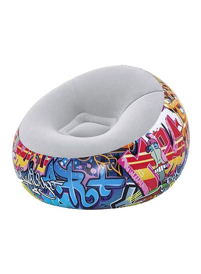 Bestway - Graffiti Inflate Airchair Blue/Yellow/Grey Blue/Yellow/Grey 112x66x112cm - Image 1