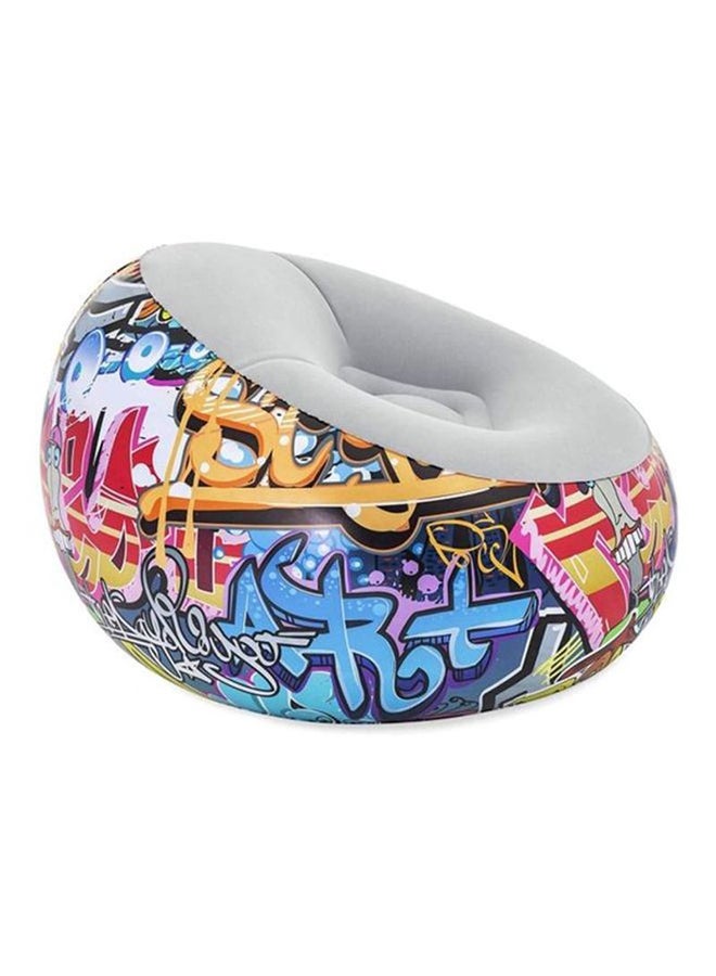 Bestway - Graffiti Inflate Airchair Blue/Yellow/Grey Blue/Yellow/Grey 112x66x112cm - Image 1