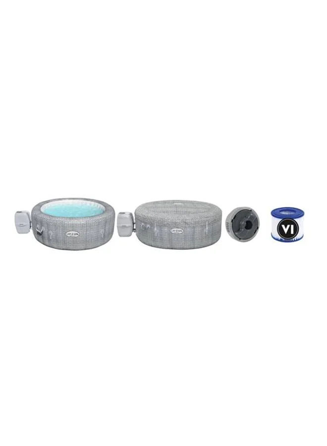 Bestway Lay-Z-Spa Honolulu Airjet - 1 Spa, 1 Pool Cover, 1 Spa Pump, 1 Chemconnect Dispenser, Filter Cartridge (Vi), Repair Kit, Airjet System 34.5kg Grey 34.5kg
