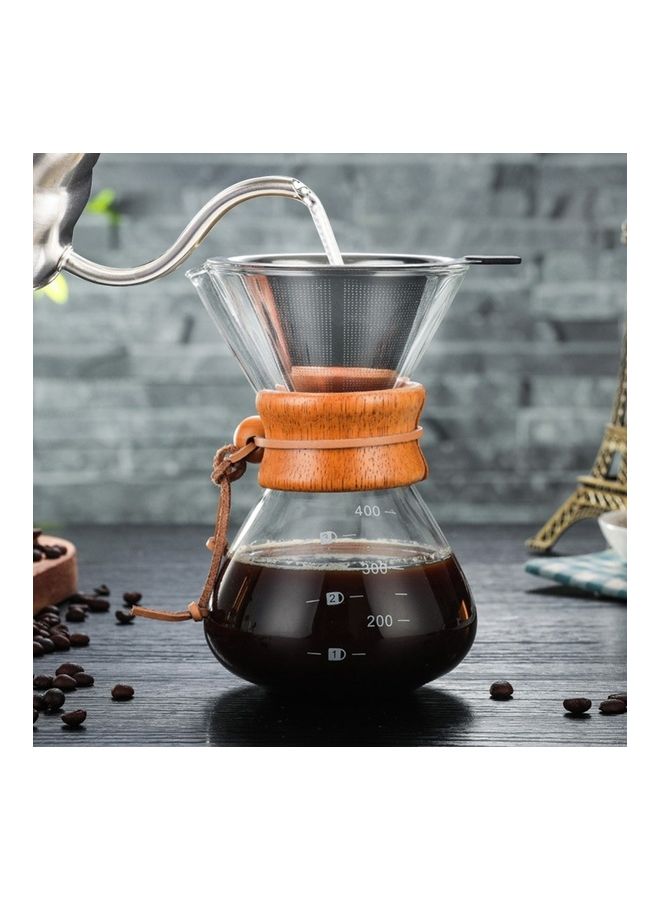 Arabest - Coffee Pot With Strainer Filter Set Clear 19.5 x 11 x 10cm - Image 1