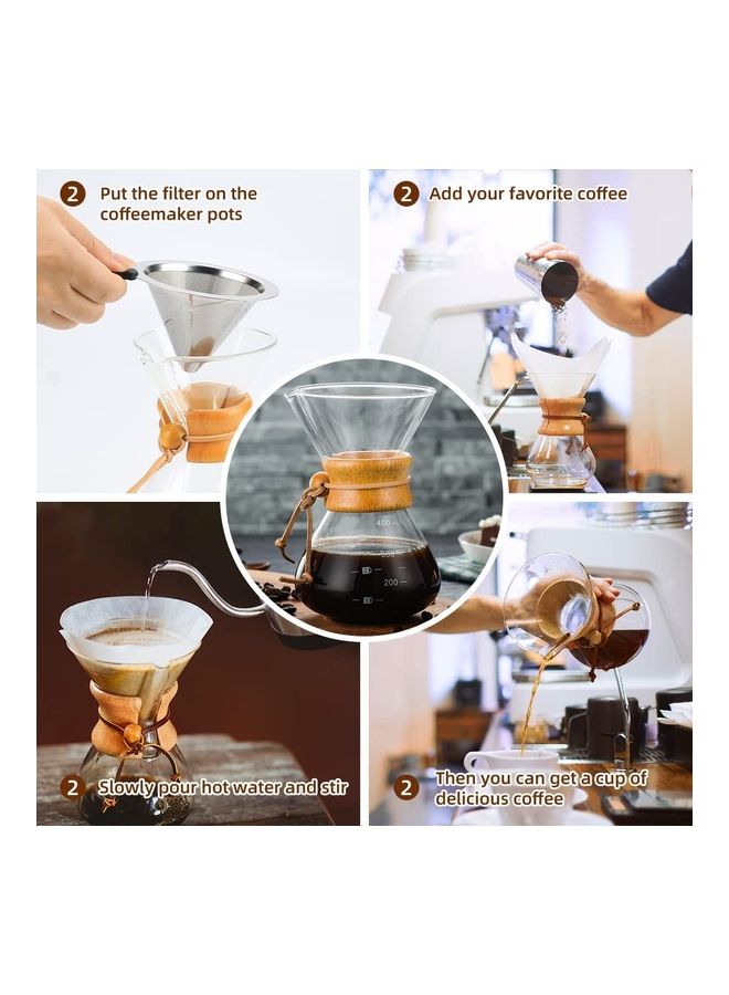 Arabest - Coffee Pot With Strainer Filter Set Clear 19.5 x 11 x 10cm - Image 1