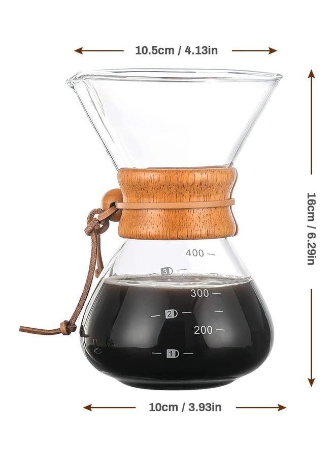 Arabest - Coffee Pot With Strainer Filter Set Clear 19.5 x 11 x 10cm - Image 1