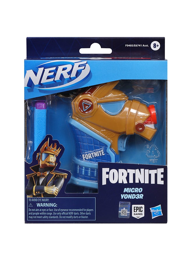NERF Nerf Fortnite Micro Y0Nd3R Mini Dart-Firing Blaster -- Fortnite Y0Nd3R Outfit Design -- Includes 2 Nerf Elite Darts And Removable Crown  - Image 2
