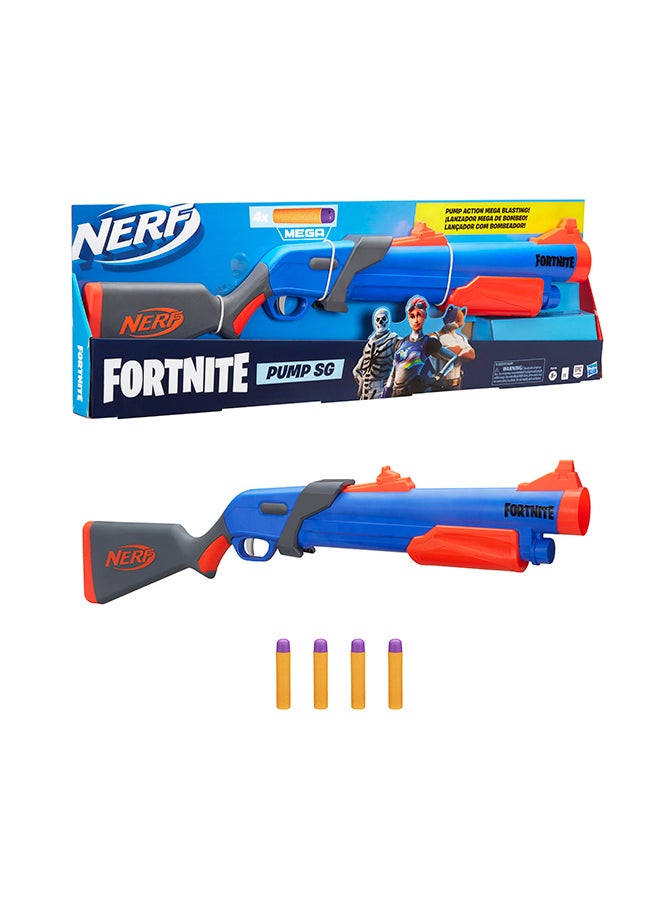 NERF Nerf Fortnite Pump Sg Blaster Pump Action Mega Dart Blasting Breech Load 4 Official Nerf Mega Darts For Youth Teens Adults Best Price UAE Dubai Abu Dhabi