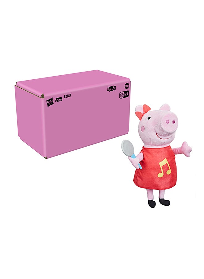 Peppa Pig - Peppa  Oink-Along Songs Peppa Singing Plush Doll with Sparkly Red Dress and Bow, Sings 3 Songs Inspired by the TV Series, Ages 3 and up - Image 1