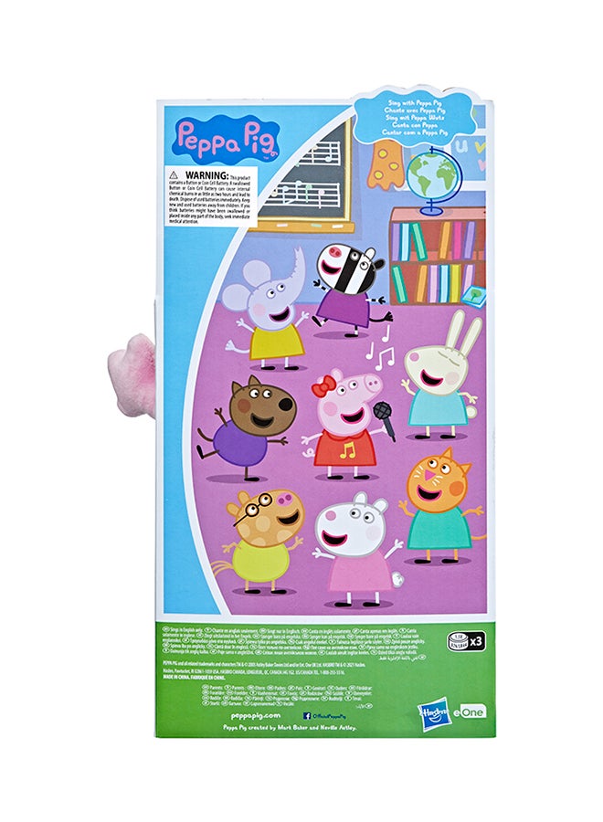 Peppa Pig - Peppa  Oink-Along Songs Peppa Singing Plush Doll with Sparkly Red Dress and Bow, Sings 3 Songs Inspired by the TV Series, Ages 3 and up - Image 1