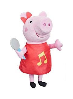 Peppa Pig Peppa  Oink-Along Songs Peppa Singing Plush Doll with Sparkly Red Dress and Bow, Sings 3 Songs Inspired by the TV Series, Ages 3 and up  - Image 5