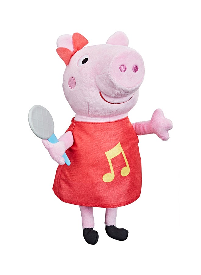 Peppa Pig - Peppa  Oink-Along Songs Peppa Singing Plush Doll with Sparkly Red Dress and Bow, Sings 3 Songs Inspired by the TV Series, Ages 3 and up - Image 1