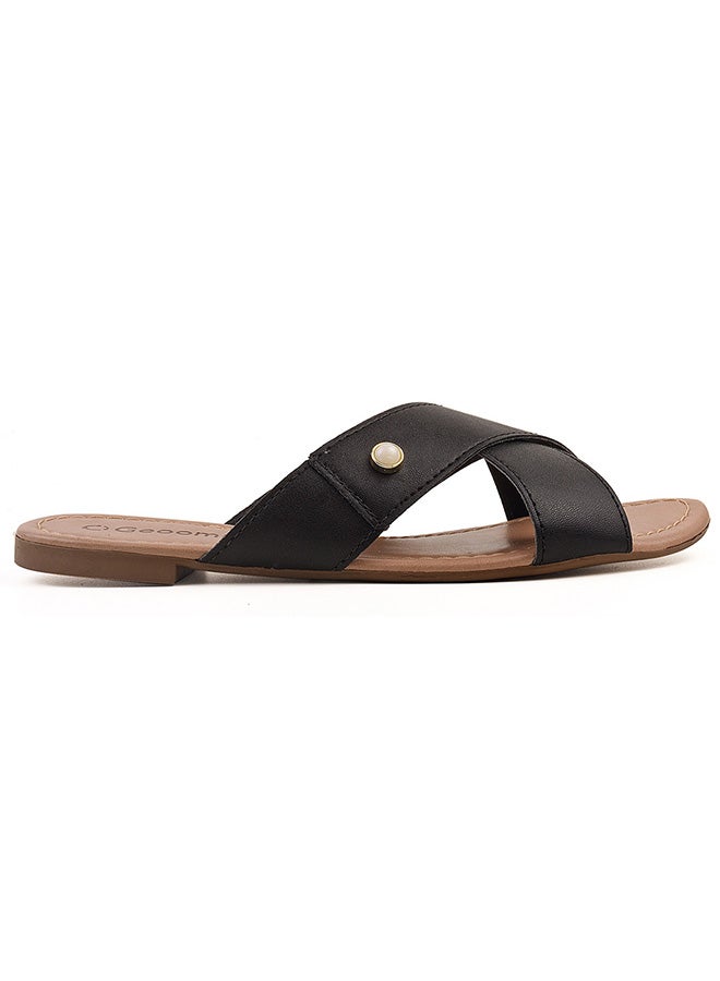 Thea Dyed Flat Sandals Black - v1645787284/N48027009V_2