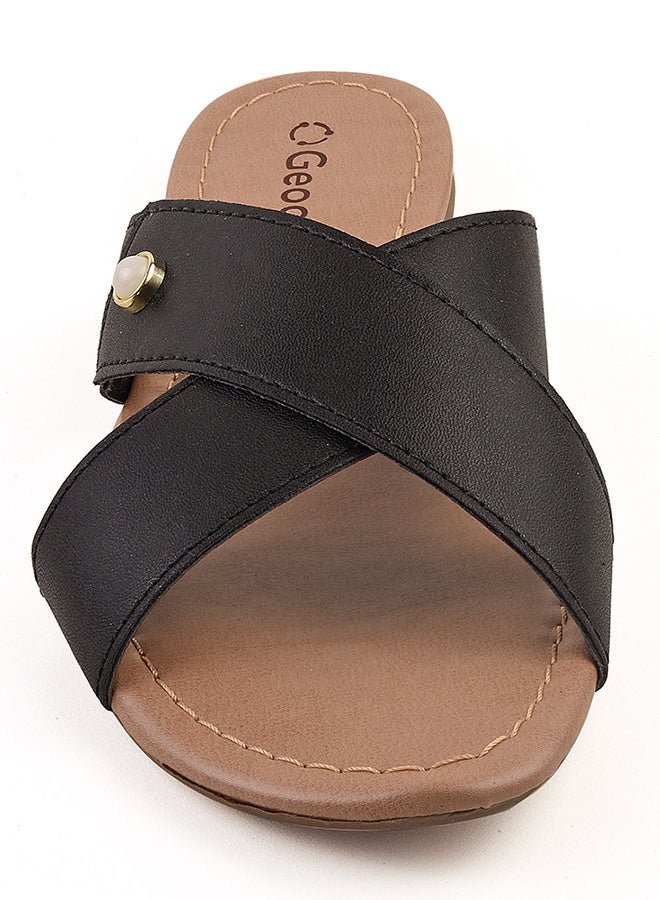 Thea Dyed Flat Sandals Black - v1645787285/N48027009V_3