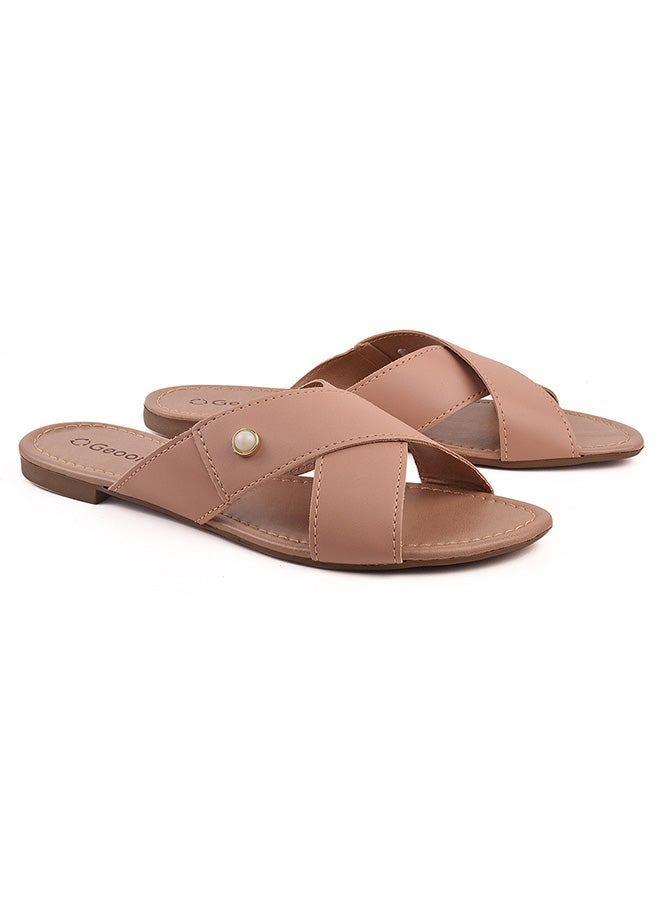 Thea Dyed Flat Sandals Brown - v1645787292/N48027153V_1