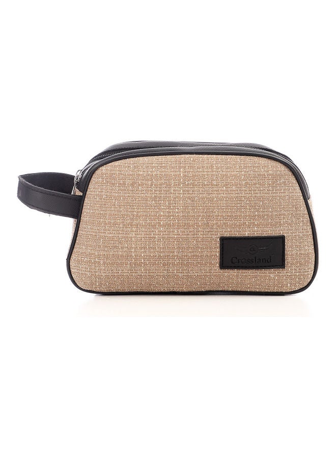 Crossland Multi Zipper Leather Canvas Handbag Beige  - Image 2