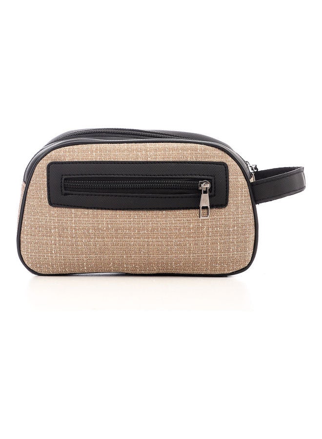 Crossland Multi Zipper Leather Canvas Handbag Beige  - Image 3