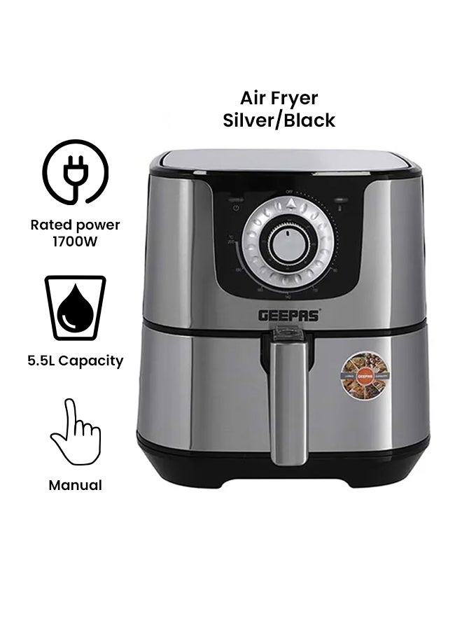 GEEPAS Air Fryer 5.5 L 1700.0 W GAF37519 Silver/Black  - Image 2