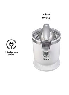 Saachi Citrus Juicer With Stainless Steel Filter 200 W NL-CJ-4072-WH White  - Image 2