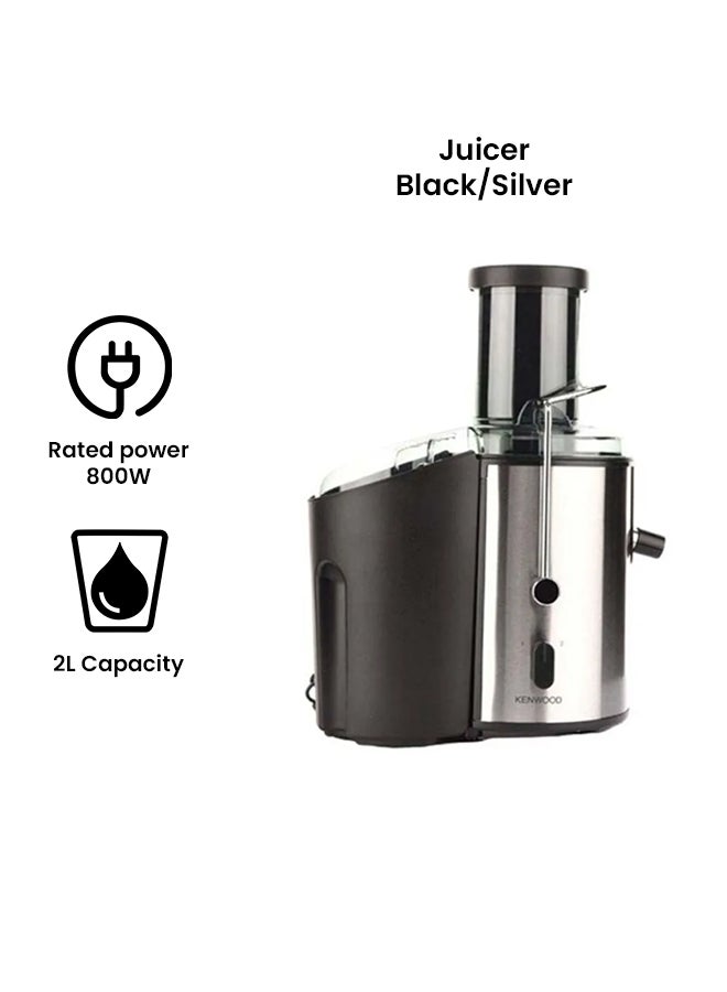 KENWOOD - Juicer, 75mm Feeding Tube, 2 Speeds, Juice Container, 2L Pulp Container, Anti Drip, Safety Lock, 2 L 800 W OWJEM02.A0BK Black/Silver - Image 1