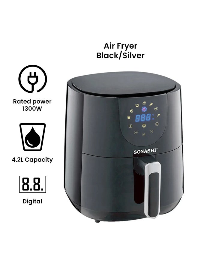 SONASHI Digital Air Fryer With Sports Blender And Smoothie Maker 4.2 L 1300 W SAF-420/SB-184/Bundle Black/Silver  - Image 2