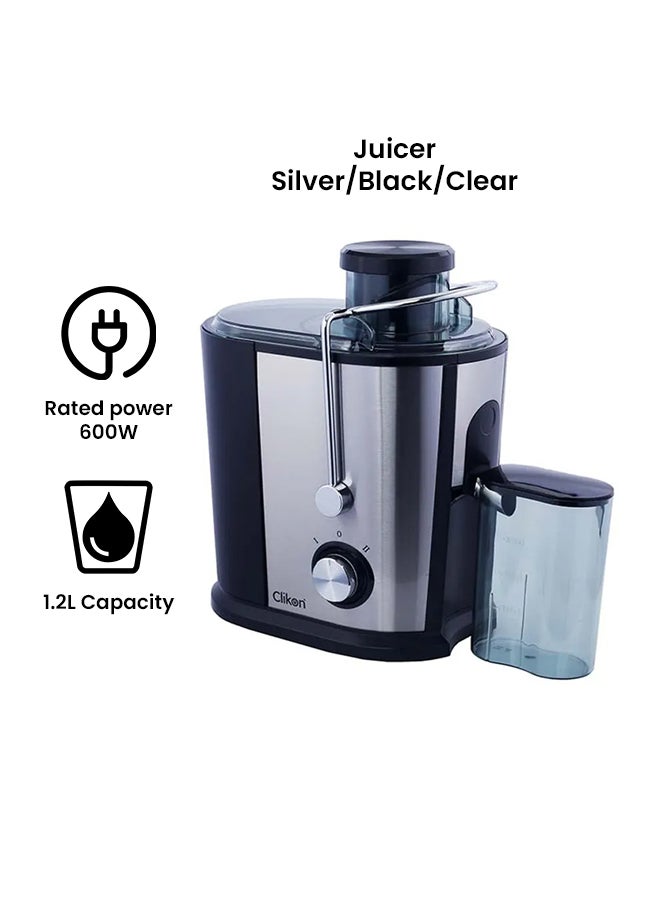 كليكون عصارة كهربائية 1.2 L 600 W CK2292 فضي/أسود/شفاف - Image 2