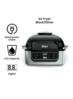 Ninja Foodi Health Grill And Air Fryer 5.7 L 1760 W AG301ME Black/Silver  - Image 2