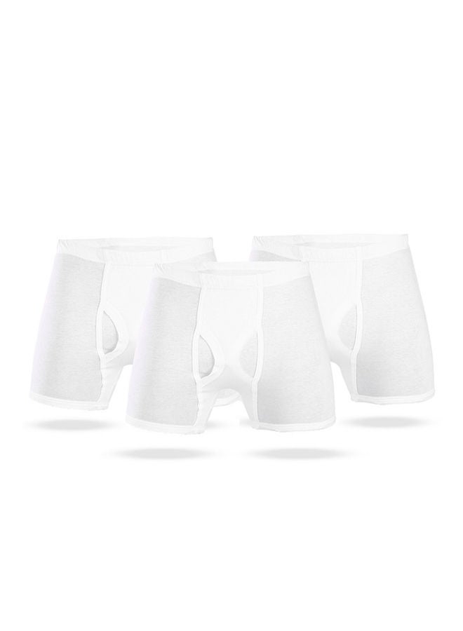 embrator Casual  Cotton Boyshorts Pack Of 3 White - Image 1